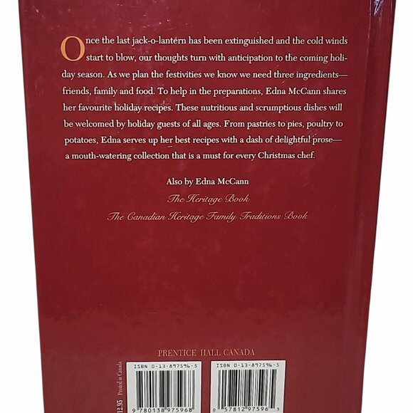 The Canadian Heritage Christmas Cookbook Edna McCann 1998 HC New 151 pg - Picture 2 of 10